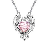 Eigso S925 Sterling Birth Stone Necklace for Women Men Dainty Silver Eagle Pendant Adjustable