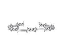 Eigso Stainless Steel Punk Bangle Bracelet for Men Women Twisted Gothic Barbed Wire Wristband for Man