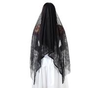 Eigso Womens Black Lace Wedding Scarf Shawl for Woman Wedding Mesh Tassel Wrap