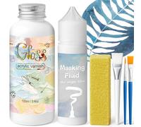 EIGTWEN Art Masking Fluid for Watercolour Painting and Gloss Acrylic Varnish, Watercolor Masking Fluid Prevents Paint from Adhering to The Masking Area, Easily Removable, Leaving No Residue