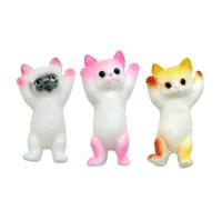 EIH1 3 Pcs Simulation Cat Cartoon Fufu Squishy, Soft and Decompressive Taba Squishy Cat, Stress Toys for Parties, Toys for Children, Adults (Pink, Yellow, Black)