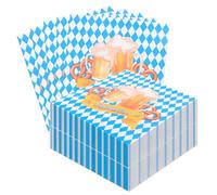 EIH1 40 Sheets Oktoberfest Decorative Napkins, 33 x 33 cm/2 Layers, Disposable Square Handkerchief, Oktoberfest Napkins, Blue and White, Specially Designed for the Oktoberfest Theme