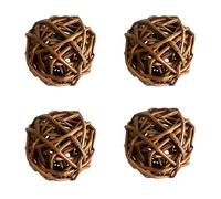 EIH1 Pack of 4 Bird Toys, Suitable Foxtail Millet Budgie, Takraum Balls in Primary Colours, Decorations for Pet Environments, Takraw, 6 cm