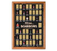 EIHFHIE Bourbon Bucket List Scratch Off Poster，Top 50 Bourbons List,Gift For Whiskey Lover, Bourbon Collectors,Bar & Pub,Man Cave or Game Room (12x18 In)