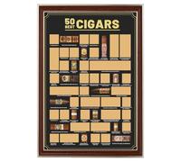 EIHFHIE Cigar Bucket List Scratch Off Poster,Top 50 Cigar List,Gift For Cigar Lover, Cigar Collectors,Bar & Pub,Man Cave or Game Room (12x18 In)