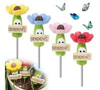 EIHI 4 Pack Bee Insect Drinking Cups, Bee Drinks, Garden Bee Drinking Cups, Butterfly Drinking Cups, Garden Bee Cups, Safe Drinking Place for Bees