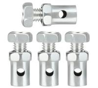 EIHI Pack of 4 Universal 2.5 mm Throttle Cable Nipple Screw Nipple, Throttle Cable Stops, Bicycle Brake Cable Ends, Brake Cable End for Go-Karts, Motorcycles, Scooters, Lawn Mowers, Tractors (Silver),