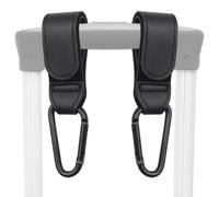 EIHI Set of 2 hooks with Velcro closure for suitcases - travel accessories for jackets and bags, large opening, travel accessories, suitcase accessories, backpack accessories, travel essentials (black