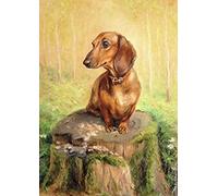 Eiialerm Cross-Stitch Kits Dachshund 11CT Printed Beginners Cross Stitch Kit Stamped Embroidery Kits for Adults Wall Art Home Decoration -16x20 Inch