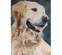 Eiialerm Cross Stitch Kits for Adults Cute Golden Retriever 11CT Pre-Printed Pattern Stamped Cross-Stitching Embroidery Kit Needlework gifts-16x20 inch