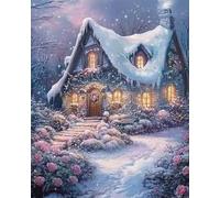 Eiialerm Cross-Stitch Kits Orchid in The rain 11CT Printed Beginners Cross Stitch Kits,Stamped Embroidery Kits for Adults Wall Art Home Decoration -16x20 Inch