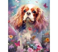 Eiialerm Stamped Cross-Stitch Kits Playful Golden Doodle 11CT Printed Beginners Cross Stitch Kits, Embroidery Kits for Adults Wall Art Home Decoration -16x20 Inch