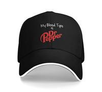 EIILBEIS Unisex Personalized Visor Protection Hat Y2K Red My Blood Type is Dr Pepper Pool Party Baseball Caps Women Men??Unisex Male Beach Dad Hat Hip Hop Trucker Cap Gifts