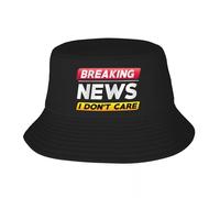 EIILBEIS Unisex Sun hat Custom Breaking News I Don't Care Bucket Hat for Men Women Printed Summer Beach Sun Camping Cap Gift