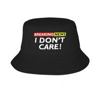 EIILBEIS Unisex Sun hat Custom Breaking News I Don't Care Bucket Hat Men Women Beach Sun Summer Camping Cap Gift