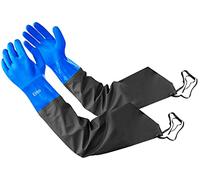 Eiito Drain cleaning gloves,Pond Long Rubber Waterproof Gloves elbow length rubber gloves- 27 Inch Insulated Waterproof Glove