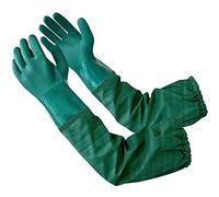 Eiito Long Rubber Gloves - 25-inch Waterproof Elbow Length for Pond and Drain Cleaning, Extra Long Sleeve Full Arm for Women/Men (Green, L)