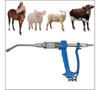Eikioly Metal Feeding Gun Veterinary Drench Gun Husbandry Autonomous Feeding Tool with Bottle Farm Tools Continuous Dosing Device Veterinary Sheep Drench Gun for Feeding Cattle, Horse Pigs