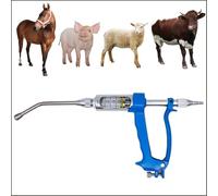 Eikioly Veterinary Continuous Injection Gun, 30ml Adjustable Veterinary Injection Gun, Oral drenching gun, Syringe Suitable for Pigs Sheep Cattle Horses and Poultry (blue, 30ml)