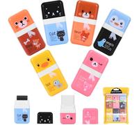 EIKOSON 6 Pack of Pencil Erasers, Kids Eraser with Roller and Cover, Fun and Cute Animal Themed Eraser, Great Gift for Kid of Cute School Supplies