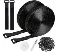 Eikovia 2 Pack Hook and Loop Straps, 1"+2’’ x 16.4 ft with 50 Buckles, Adjustable Fastening Cinch Straps, Includes Scissor & Ruler for Custom Length, Reusable Organizer Straps for Storage