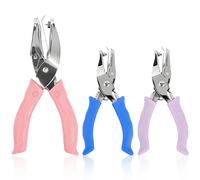 Eikovia 3-Piece Metal Handheld Paper Punch Set, Single-Hole Punch for Tags, Crafting with Big, Medium & Small Circle Sizes (6mm, 3mm, 1.5mm)