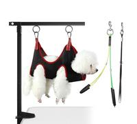 Eikovia Foldable Dog Grooming Arm with Clamp, Adjustable Height 18"-30", Grooming Table for Dogs at Home with Hammock and No-Sit Holder, Dogs Grooming Table for Small Medium Dog at Home or Pet Store