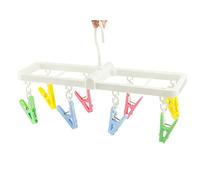 EIKS Laundry Hanger Drying Rack with 8 Clips for Towels, Bras, Baby Clothes, Gloves, Portable & Foldable & Compact Size for Travel