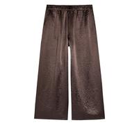 Eileen Fisher crinkled wide-leg satin trousers - Brown XS-S-M-L