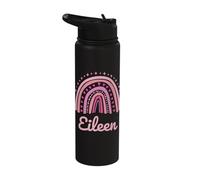 Eileen Name Personalized Funny Women Pink Rainbow Eileen Stainless Steel Insulated Water Bottle