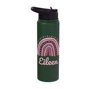 Eileen Name Personalized Funny Women Pink Rainbow Eileen Stainless Steel Insulated Water Bottle