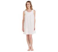 Eileen West Sleepwear & Loungewear for Women - Poetic Woven Lawn Collection - 100% Cotton Lightweight Sleeveless Nightgown, White, XL