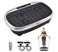 EILISON Atom Vibration Plate Exercise Machine - Full Body Vibration Fitness Platform Equipment for Home & Travel Workout, Weight Loss, Toning & Wellness - Max User Weight 265lbs(Atom Silver)