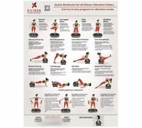 EILISON Full Body Vibration Plate Workout Poster - Comprehensive Vibration Plate Exercise Chart with Training Suggestions & Detailed Instructions