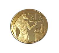 Eillwin Ancient Protector Anu gyptian Commemorative Coin - Double-Sided Mythology Collectible Ornamental Souvenir with Hieroglyphs & Pyramid