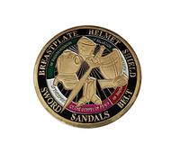Eillwin Armor of God Knight Templar Commemorative Coin - Christian Challenge 40mm Medallion, Religious Spiritual Souvenir