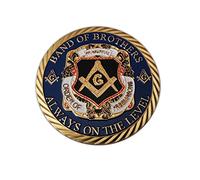 Eillwin Freemason Commemorative Challenge Coin - 45mm Masonic Square & Compass All-Seeing Eye Souvenir - Gift for Men, Master Masons Keepsake