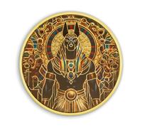Eillwin God Anu ncient Egyptian Collectible Souvenir - Double-Sided Commemorative Coin with Pyramid & Hieroglyphs Design