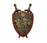 Eillwin Knights Templar Shield Challenge Coin - 3D Cavalry Design with Knight's Oath - Religious Souvenir & Collectible Gift for Men