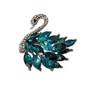 Eillwin Lovely Swan Cute Crystal Blue Shining Brooch Pin for Her