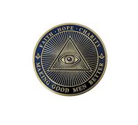 Eillwin Masonic Brotherhood Challenge Coin - Square and Compasses Freemasons Commemorative Memorabilia, Symbolic Mason Souvenir