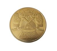 Eillwin Masonic Challenge Big 50mm Coin - Master Mason Freemasonry Brotherhood Commemorative Souvenir with Working Tools & Lodge Symbols