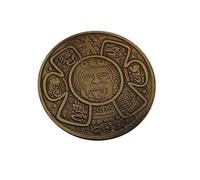 Eillwin Maya Aztec Calendar Coin - Ancient Civilization Commemorative Souvenir - Mesoamerican Sun Stone Design