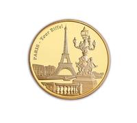 Eillwin Paris Eiffel Tower Commemorative Medal - 40mm Souvenir Coin - Exposition Universelle 1900 France Travel Collectible Gift