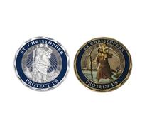 Eillwin Saint Christopher 2pc Religious Commemorative Coin Set