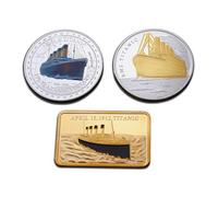 Eillwin Titanic 100th Anniversary Special Collector Set: 2x Commemorative Coins + Bar, White Star Line Souvenir Gift