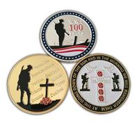 Eillwin WWI 100th Anniversary Commemorative Coin Set - 3pc Remembrance Collection, Lest We Forget Great War Souvenir