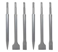 Eilumduo 6 Pack Durable SDS-Plus Chisel Set, Masonry Concrete Drill Bit, Includes Pointed Chisels, 40mm Flat and 20mm Flat 2 Each for Masonry Concrete Brick Stone/Home Improvement