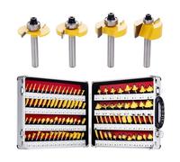 EilxMag 100 Pieces Router Bit Set, Router Bits 1/4 Inch Shank with Aluminum Storage Case Tungsten Carbide Router Bits Kit for Professional Woodworking