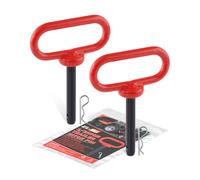 EilxMag 2Pack Hitch Pin, 1/2 x 3 Inch Trailer Hitch Pin with Clip and Rubber-Coated Handle, Strong Heavy Duty Lawn Mower Hitch Pin for Mowers, Tractor Truck, Towing Cargo, ATV (Red)